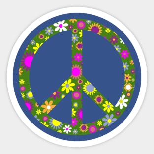 Retro Peace Sign Flower Power Gift Sticker